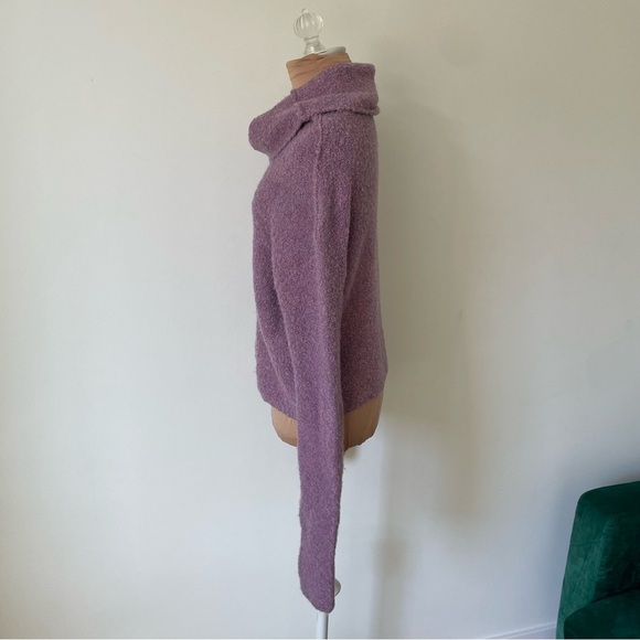 Free People Stormy Lavender Purple Boucle Knit Wool Blend Pullover Sweater EUC S - Picture 5 of 11